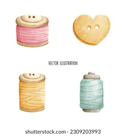 sewing cartoon collection vector illustration