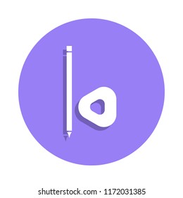 sewing chalk pencil icon in badge style. One of Handmade collection icon can be used for UI, UX on white background