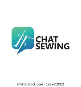 Sewing chat logo template design