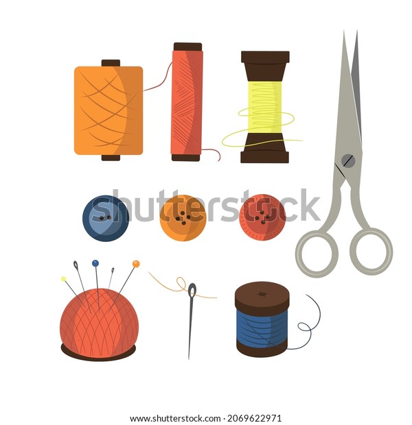 Sewing Clip Art Hand Drawn Sewing Stock Vector (Royalty Free ...