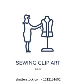 sewing clip art icon. sewing clip art linear symbol design from Sew collection. Simple outline element vector illustration on white background.
