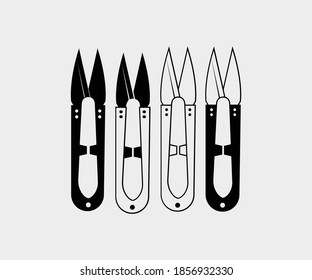 Sewing Clippers logo template. Tailor vector design. Vector illustration for tailor shop or sewing. Simple illustration logo vector icon symbol design.  