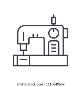Sewing of clothes black icon concept. Sewing of clothes flat  vector symbol, sign, illustration.