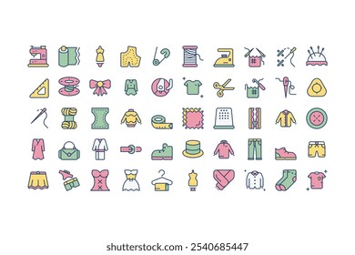 Nähen und Bekleidung Symbol Farbversion