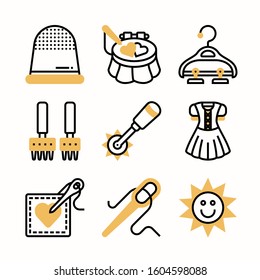 Sewing Color icons Pack vector