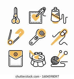 Sewing Color icons Pack vector