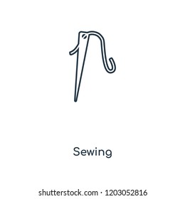 Sewing concept line icon. Linear Sewing concept outline symbol design. This simple element illustration can be used for web and mobile UI/UX.