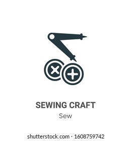 Sewing craft glyph icon vector on white background. Flat vector sewing craft icon symbol sign from modern sew collection for mobile concept and web apps design.