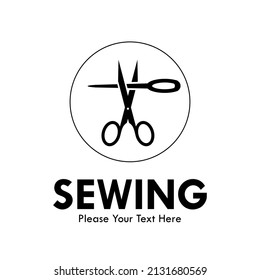 Sewing design logo template illustration