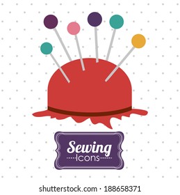 Sewing design over white background, vector illustration