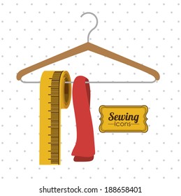 Sewing design over white background, vector illustration