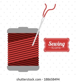 Sewing design over white background, vector illustration