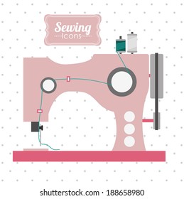 Sewing design over white background, vector illustration