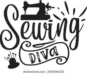 Sewing Diva Sewing design vector file