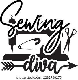 Sewing Diva svg ,Sewing design, Sewing Svg design