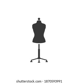 Sewing doll black icon. Mannequin vector illustration isolated. Fashion designer