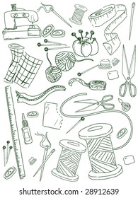 Sewing Doodles - Vector