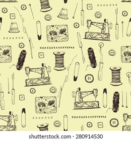 sewing elements seamless pattern