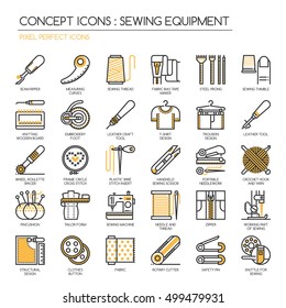 Sewing Equipment , Thin Line and Pixel Perfect Icons