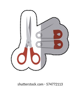 Sewing equipment and tools icon vector illustration graphic design
