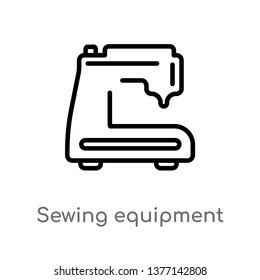 sewing equipment vector line icon. Simple element illustration. sewing equipment outline icon from sew concept. Can be used for web and mobile