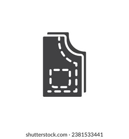 Sewing fabric vector icon. filled flat sign for mobile concept and web design. Sewing pattern glyph icon. Symbol, logo illustration. Vector graphics