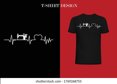 Sewing Gifts T-shirt Heartbeat t-shirt design.