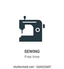 Sewing glyph icon vector on white background. Flat vector sewing icon symbol sign from modern free time collection for mobile concept and web apps design.