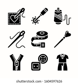 Sewing Glyph icons Pack vector
