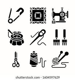 Sewing Glyph icons Pack vector