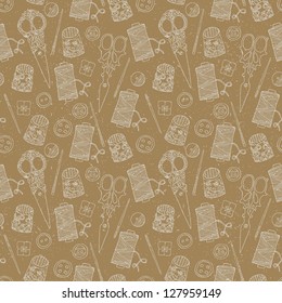 sewing hand drawn seamless background