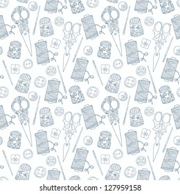 sewing hand drawn seamless background