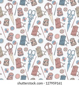 sewing hand drawn seamless background