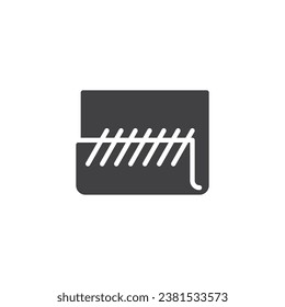 Sewing hemming vector icon. filled flat sign for mobile concept and web design. Hemming and seam glyph icon. Symbol, logo illustration. Vector graphics
