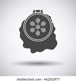 Sewing hoop icon on gray background, round shadow. Vector illustration.