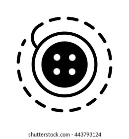 Sewing icon of the button. Line style, vector. 