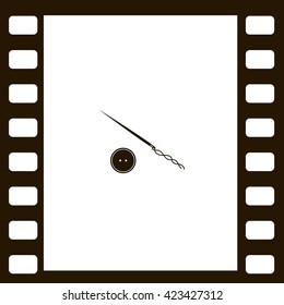Sewing icon flat style stock vector illustration