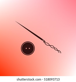 Sewing icon flat style stock vector illustration