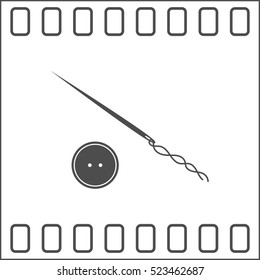 Sewing icon flat style stock vector illustration