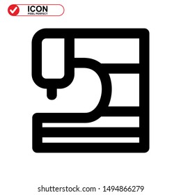 sewing icon isolated sign symbol vector illustration - high quality black style vector icons
