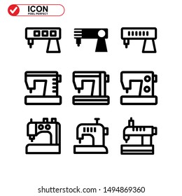 sewing icon isolated sign symbol vector illustration - Collection of high quality black style vector icons
