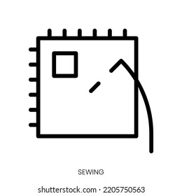 sewing icon. Line Art Style Design Isolated On White Background