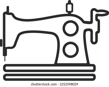 Sewing icon, sewing machine icon black vector