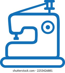 Sewing icon, sewing machine icon blue vector