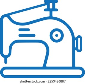 Sewing icon, sewing machine icon blue vector