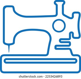 Sewing icon, sewing machine icon blue vector