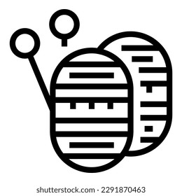 Sewing icon outline vector. Art craft. Hand bracelet