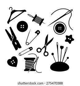 Sewing icon set vector