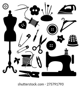 Sewing Icon Set Vector Stock Vector (Royalty Free) 275791793
