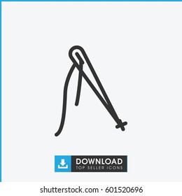 sewing icon. simple outline sewing vector icon. on white background.